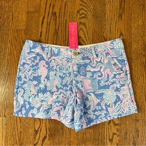 NWT Lilly Pulitzer Size 4 Callahan Knit Short Boca Blue Sea What I Sea